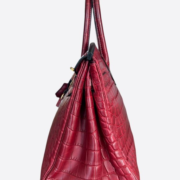 Hermes Red Crocodile & Gold Hardware Birkin 30 - Picture 4 of 8